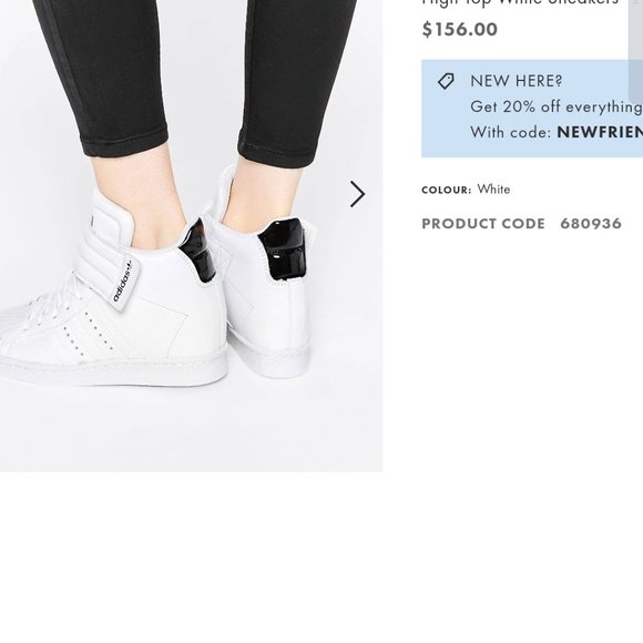 All star high top all white shell toe addidas - Picture 5 of 5